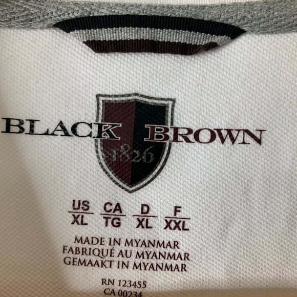 Men’s Black Brown Polo Shirt – XL – 100% Cotton In White - Picture 2 of 10